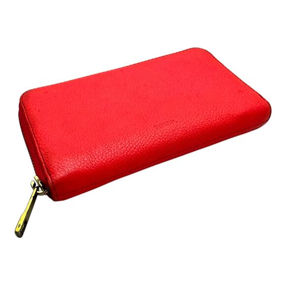 Fossil Zip Around Pebbled Leather Wallet Pink - Picture 4 of 10